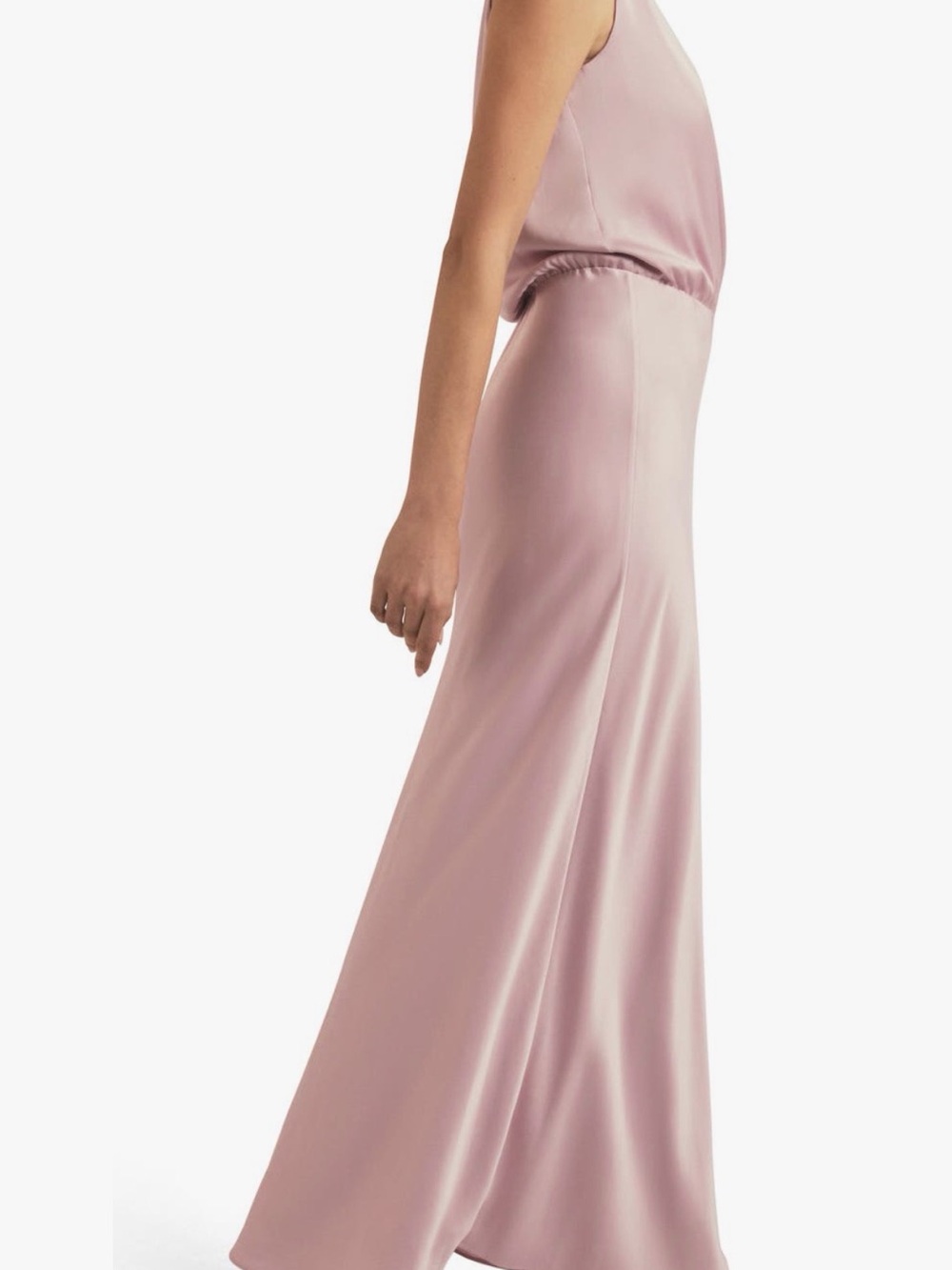 Favorite Daughter Nita Blush Pink Sleeveless Wrap Front Satin Maxi Dress - Picture 2 of 8